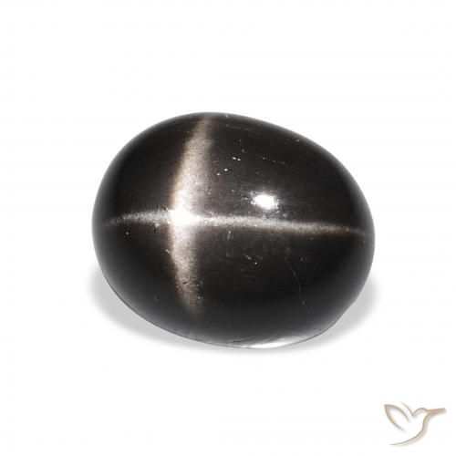 Stella Diopside Nero naturale da 4.85 ct, Ovale, Opaco