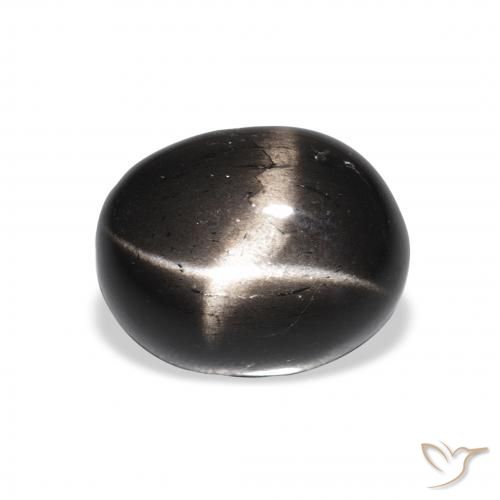 4.44ct Naturale Nero Stella Diopside, Ovale, Opaco