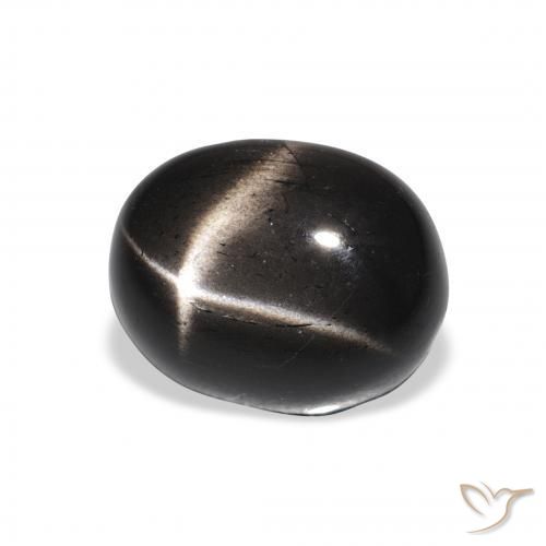 Stella Diopside Nero naturale da 4.44 ct, Ovale, Opaco