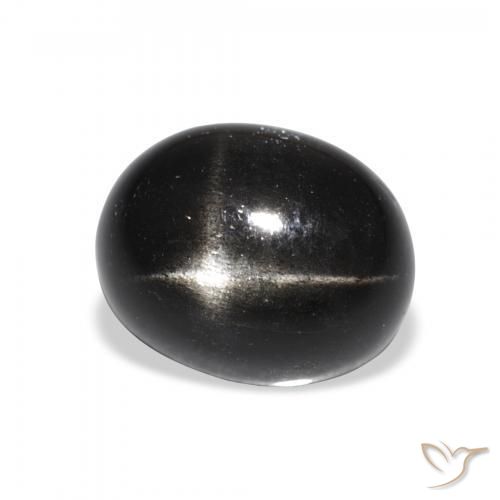 Stella Diopside Nero naturale da 5.95 ct, Ovale, Opaco