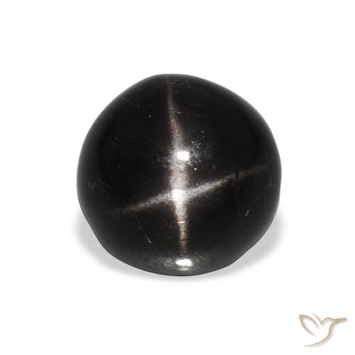 4.50ct Naturale Nero Stella Diopside, Rotondo, Opaco