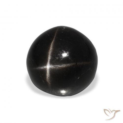 Stella Diopside Nero naturale da 4.50 ct, Rotondo, Opaco