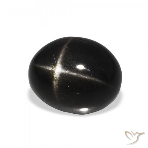 Stella Diopside Nero naturale da 5.45 ct, Ovale, Opaco