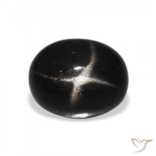 5.70ct Naturale Nero Stella Diopside, Ovale, Opaco