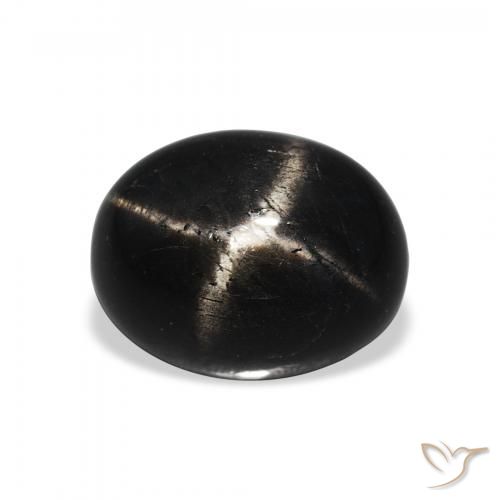 5.11ct Naturale Nero Stella Diopside, Ovale, Opaco