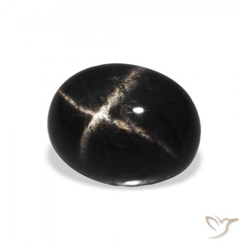 Stella Diopside Nero naturale da 5.11 ct, Ovale, Opaco