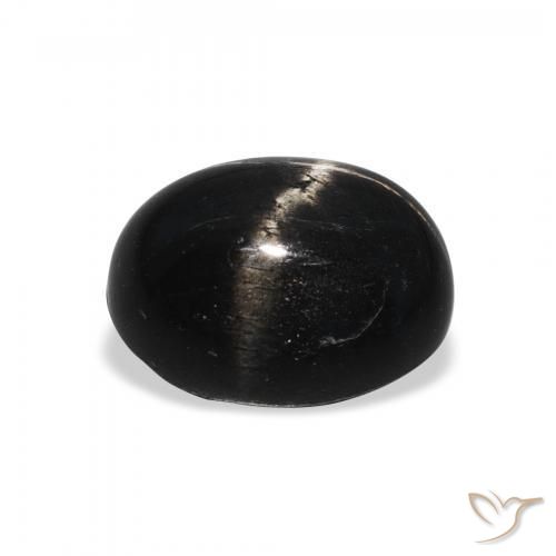 Stella Diopside Nero naturale da 5.11 ct, Ovale, Opaco