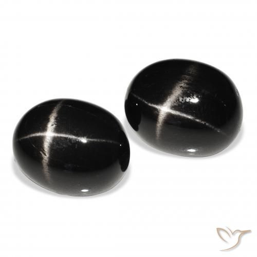 Gemme di Stella Diopside Nero naturale da 9.78 ct, Ovale, Opaco