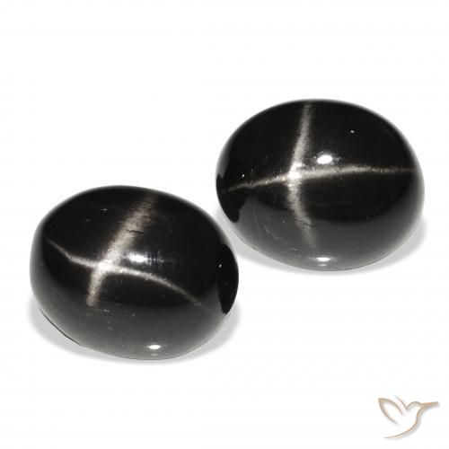 Gemme di Stella Diopside Nero naturale da 10.35 ct, Ovale, Opaco