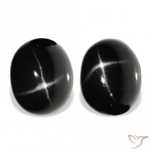 13.24ctw Naturale Nero Stella Diopside, Ovale, Opaco