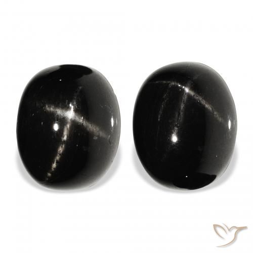 12.24ctw Naturale Nero Stella Diopside, Ovale, Opaco