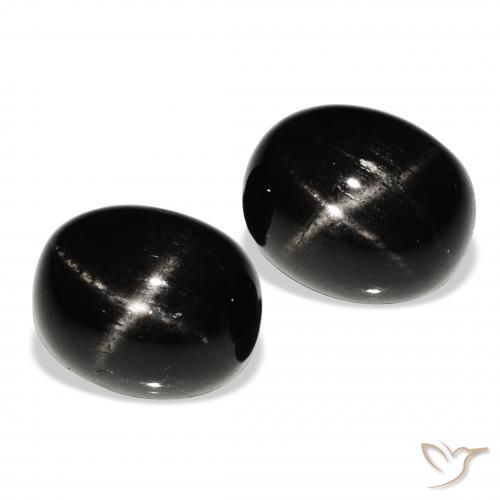 Gemme di Stella Diopside Nero naturale da 12.24 ct, Ovale, Opaco