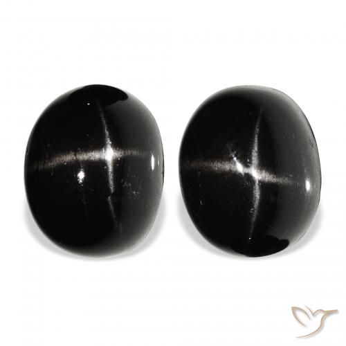 12.53ctw Naturale Nero Stella Diopside, Ovale, Opaco