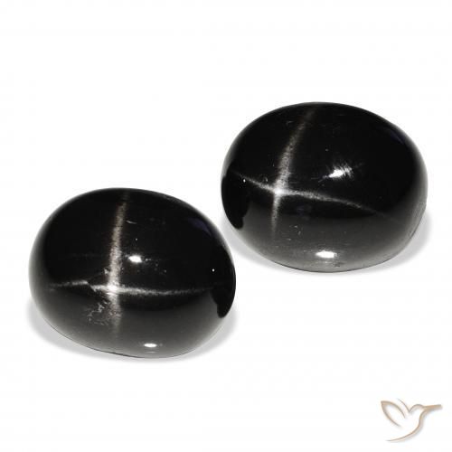 Gemme di Stella Diopside Nero naturale da 12.53 ct, Ovale, Opaco