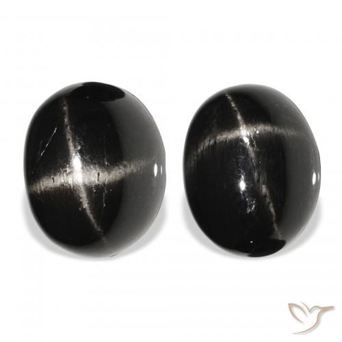 8.47ctw Naturale Nero Stella Diopside, Ovale, Opaco