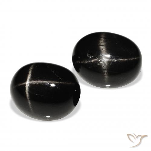 Gemme di Stella Diopside Nero naturale da 8.47 ct, Ovale, Opaco