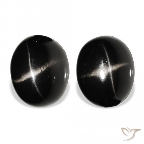 8.10ctw Naturale Nero Stella Diopside, Ovale, Opaco