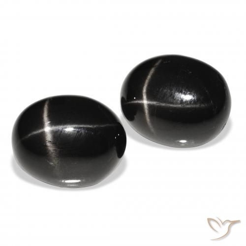 Gemme di Stella Diopside Nero naturale da 8.10 ct, Ovale, Opaco