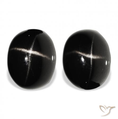 10.09ctw Naturale Nero Stella Diopside, Ovale, Opaco