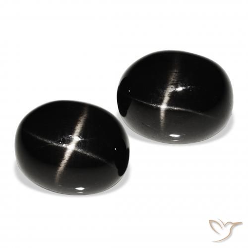 Gemme di Stella Diopside Nero naturale da 10.09 ct, Ovale, Opaco