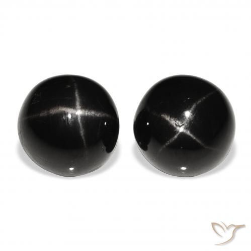 6.77ctw Naturale Nero Stella Diopside, Rotondo, Opaco