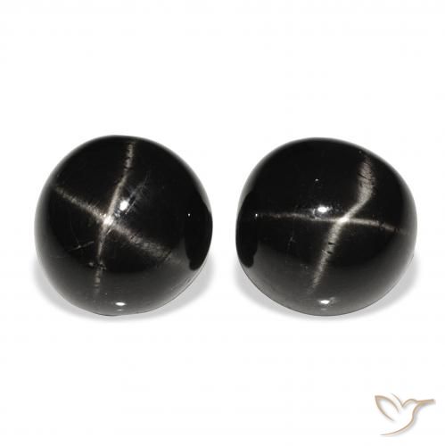 5.87ctw Naturale Nero Stella Diopside, Rotondo, Opaco