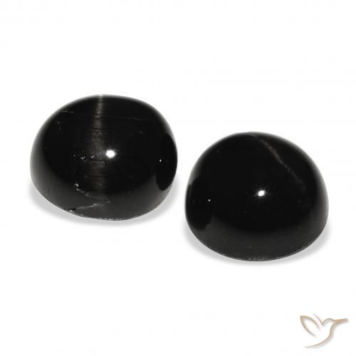 Gemme di Stella Diopside Nero naturale da 5.87 ct, Rotondo, Opaco