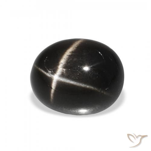 Stella Diopside Nero naturale da 4.25 ct, Ovale, Opaco