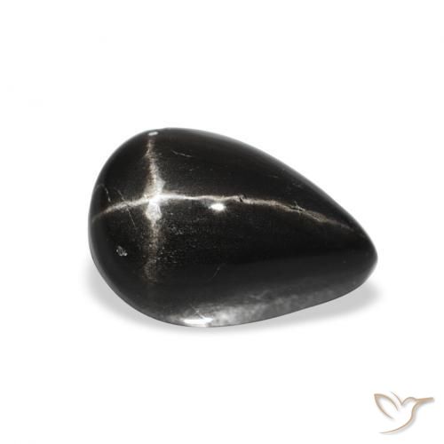 Stella Diopside Nero naturale da 2.24 ct, Forma a pera, Opaco