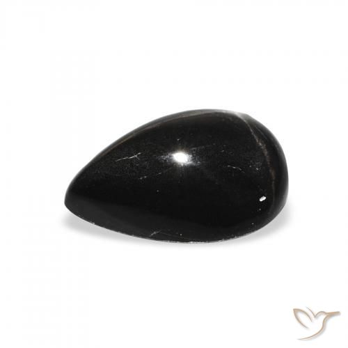 Stella Diopside Nero naturale da 2.24 ct, Forma a pera, Opaco