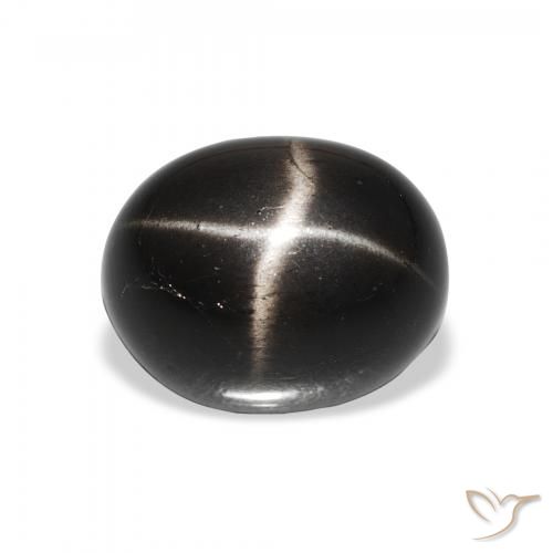 5.85ct Naturale Nero Stella Diopside, Ovale, Opaco