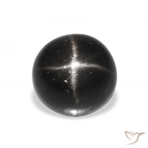 2.89ct Naturale Nero Stella Diopside, Rotondo, Opaco