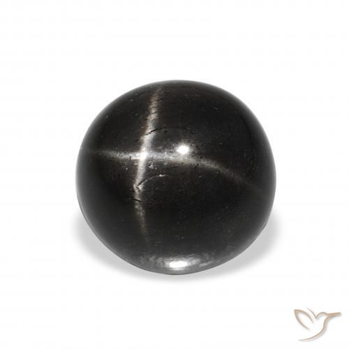 Stella Diopside Nero naturale da 2.89 ct, Rotondo, Opaco