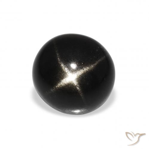 3.55ct Naturale Nero Stella Diopside, Rotondo, Opaco