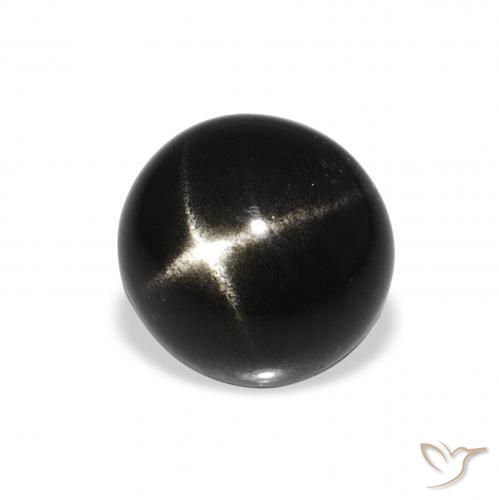 Stella Diopside Nero naturale da 3.55 ct, Rotondo, Opaco