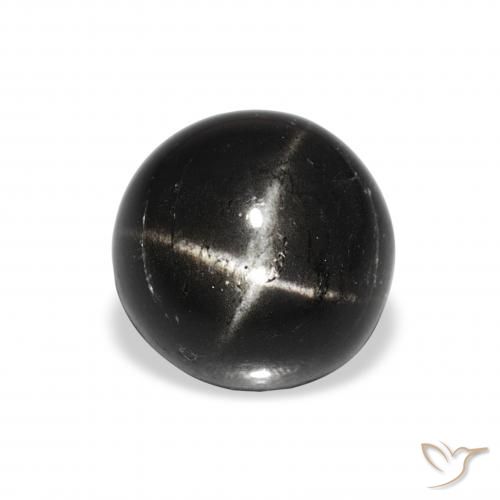 2.70ct Naturale Nero Stella Diopside, Rotondo, Opaco