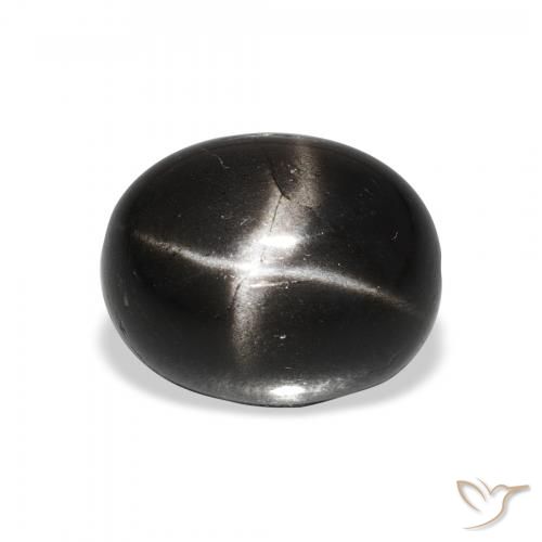 5.27ct Naturale Nero Stella Diopside, Ovale, Opaco