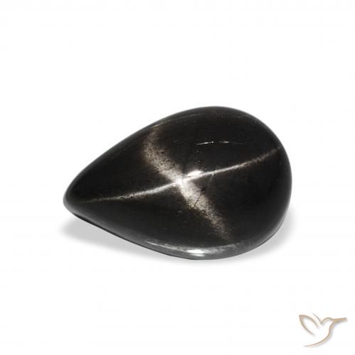 2.66ct Naturale Nero Stella Diopside, Forma a pera, Opaco