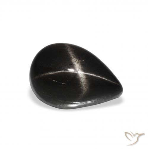 Stella Diopside Nero naturale da 2.66 ct, Forma a pera, Opaco