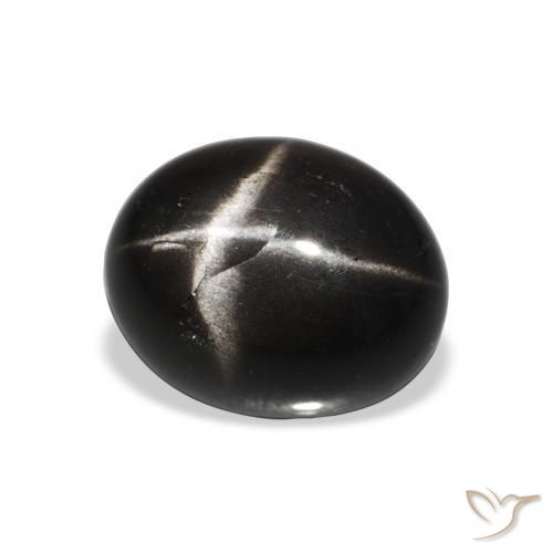 Stella Diopside Nero naturale da 5.13 ct, Ovale, Opaco