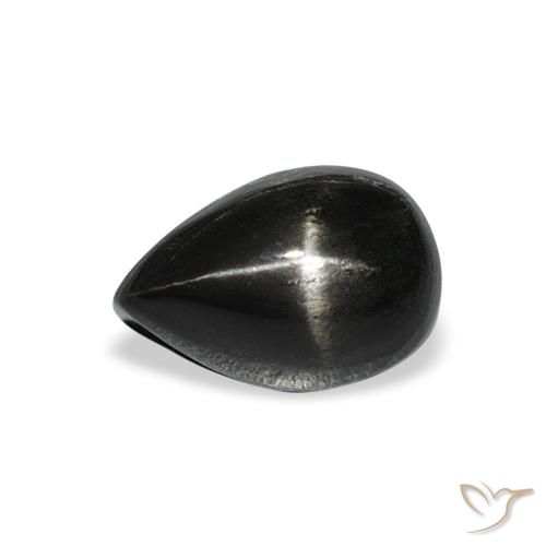 3.33ct Naturale Nero Stella Diopside, Forma a pera, Opaco