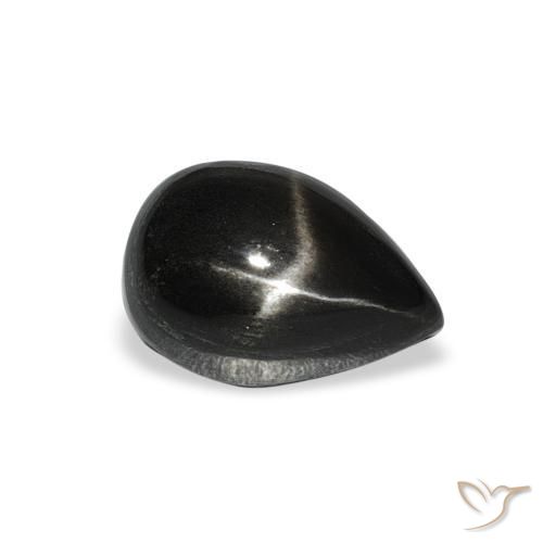 Stella Diopside Nero naturale da 3.33 ct, Forma a pera, Opaco