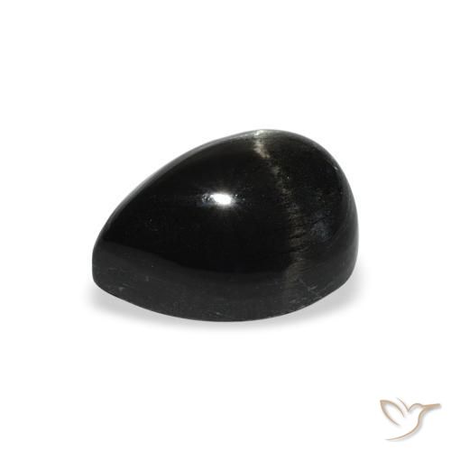 Stella Diopside Nero naturale da 3.33 ct, Forma a pera, Opaco