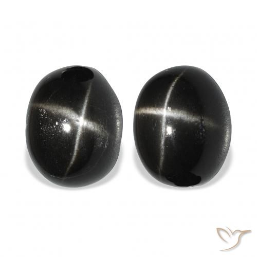 12.73ctw Naturale Nero Stella Diopside, Ovale, Opaco