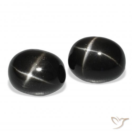 Gemme di Stella Diopside Nero naturale da 12.73 ct, Ovale, Opaco