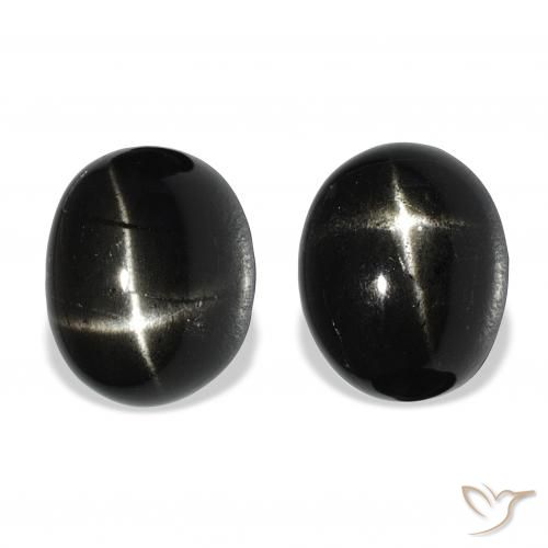 12.04ctw Naturale Nero Stella Diopside, Ovale, Opaco