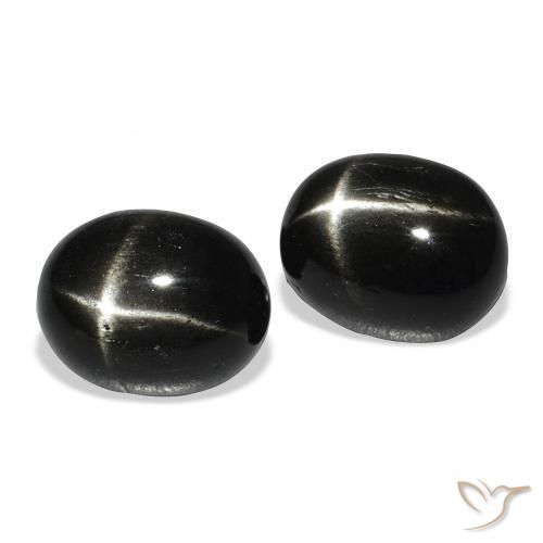 Gemme di Stella Diopside Nero naturale da 9.43 ct, Ovale, Opaco