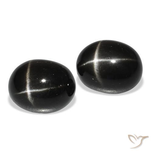 Gemme di Stella Diopside Nero naturale da 12.31 ct, Ovale, Opaco