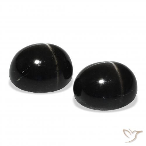 Gemme di Stella Diopside Nero naturale da 12.31 ct, Ovale, Opaco