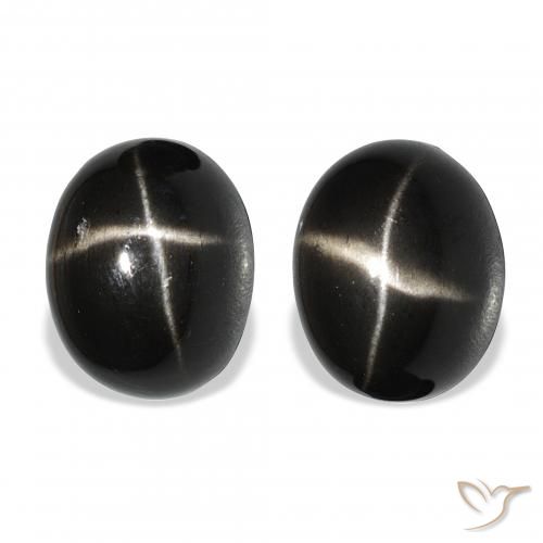 13.46ctw Naturale Nero Stella Diopside, Ovale, Opaco